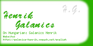 henrik galanics business card
